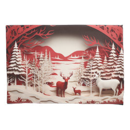 Reindeiros 3D em inverno Florestal