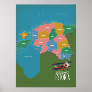 Reino da Bélgica belo mapa Poster
