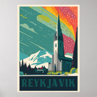 Reiquiavique, Islândia, Poster de viagens