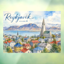 Reiquiavique Islândia souvenir aquarela