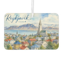 Reiquiavique Islândia souvenir aquarela