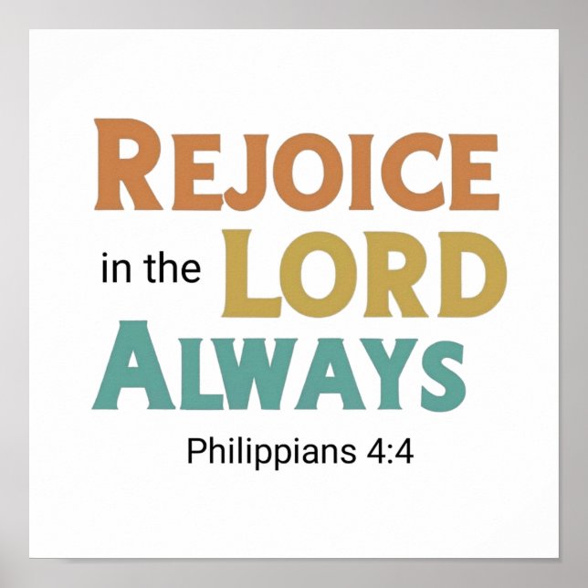 Rejoice Always Biblical Inspirational Poster (Frente)