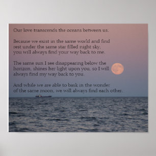 Relação Longa Distância Poster de Poesia de Amo