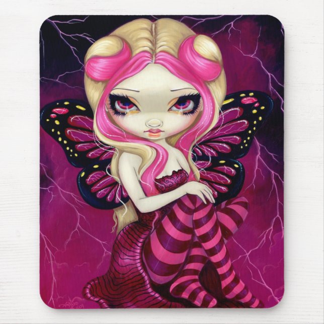 "Relâmpago cor-de-rosa" Mousepad (Frente)