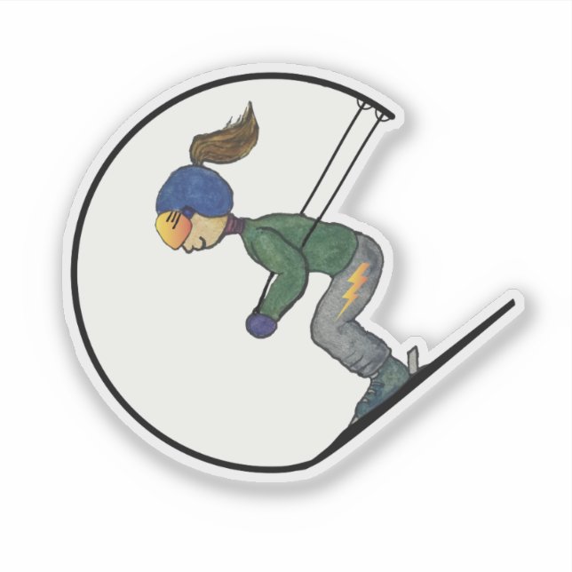 Relâmpago Quad Skier - Adesivo (Frente)
