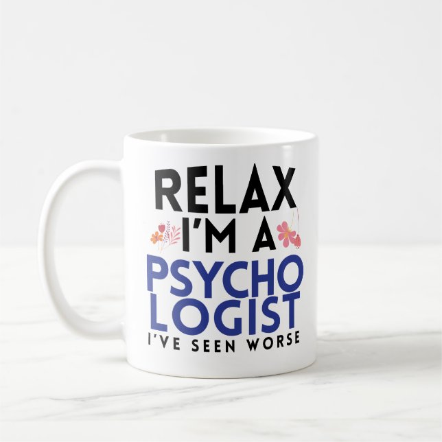 Relaxe Im um presente engraçado de PsyD da caneca (Esquerda)