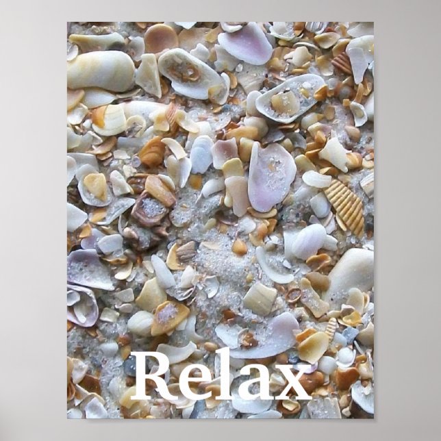 Relaxe Poster de areia do oceano (Frente)