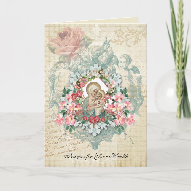 Religioso Ficar Bem Virgem Maria Cartão Católico (Frente)