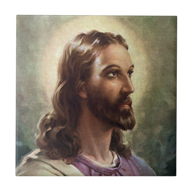 Religioso Vintage, Retrato de Jesus Cristo com Hal (Frente)