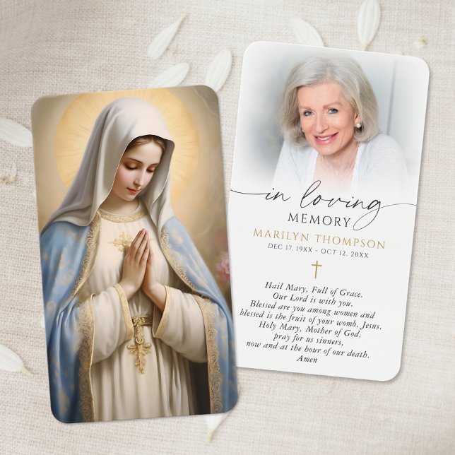Religious Catholic Virgin Mary Cross Prayer Card (Criador carregado)
