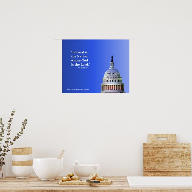 Religious Poster -- a Blessed Nation (Cozinha)