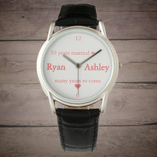 Relógio 10 anos de ⚭ casados (com nomes)
