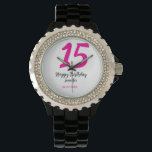Relógio 15 aniversário quiencenera adicionar data ano mode<br><div class="desc">design editável</div>