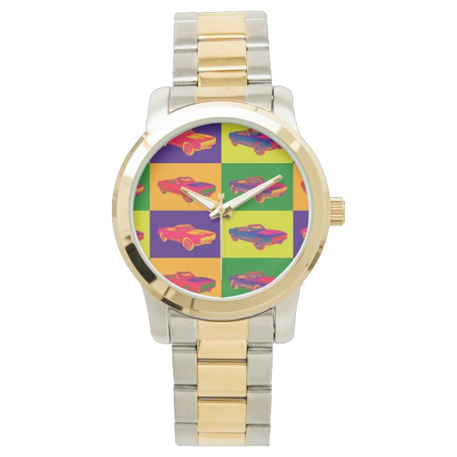 Relógio 1967 Chevy Camaro RS Pop Art convertível (Frente)