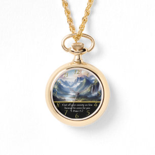 Relógio 1 Peter 5:7 lago-moutain