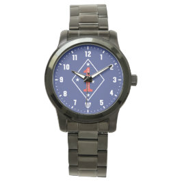 Relógio 1st Marine Division Veteran Black Stainless Steel
