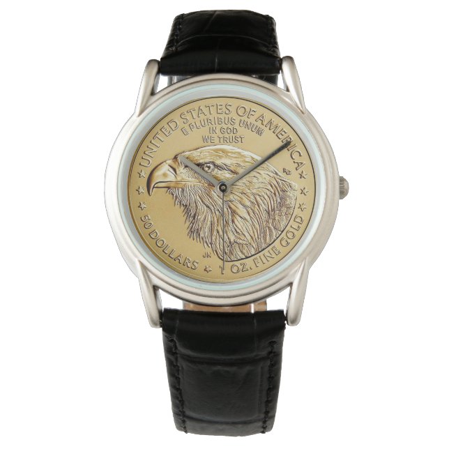 Relógio 2021, American Dourado Eagle Watch (Frente)