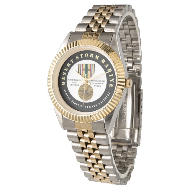 Relógio 2 CAMPAIGN STARS Desert Storm Marine SEMPER Fi (Angular)