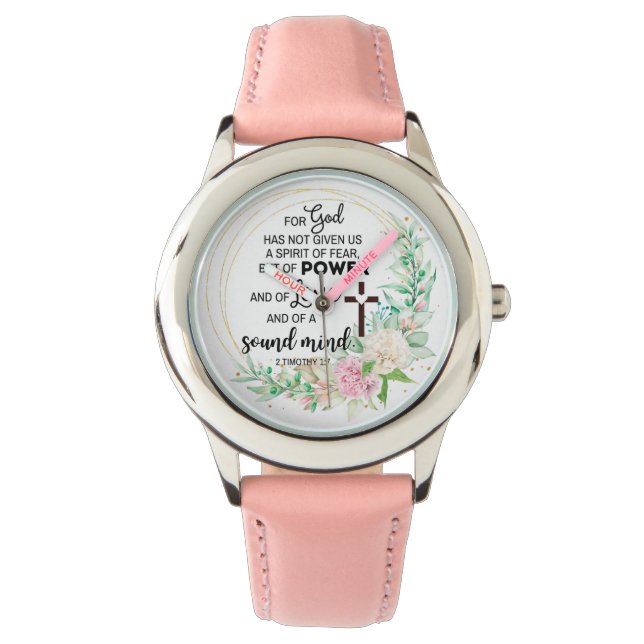 Relógio 2 Timothy 1:7 Deus não deu um espírito de medo (Frente)
