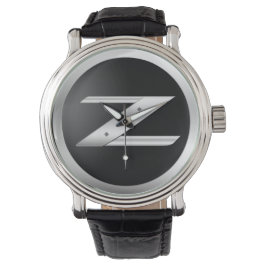 Relógio 350Z Black Leather Watch masculino