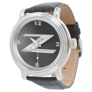 Relógio 350Z Black Leather Watch masculino