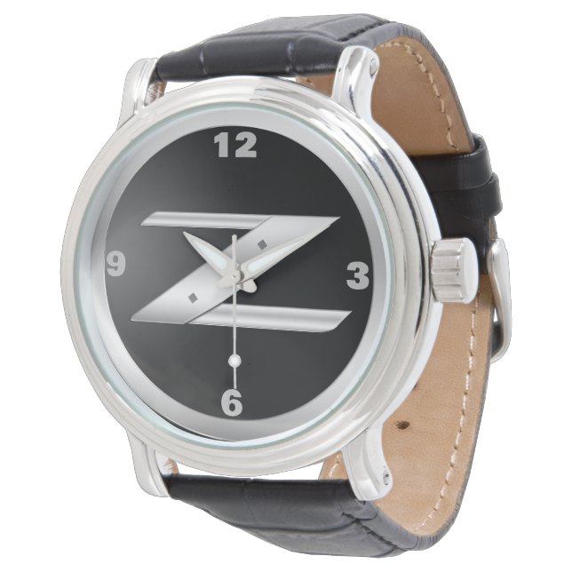 Relógio 350Z Black Leather Watch masculino (Angular)