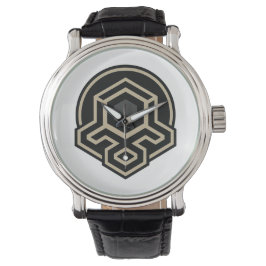 Relógio 3D Symmetrical Advanced Art Men's Leather Strap