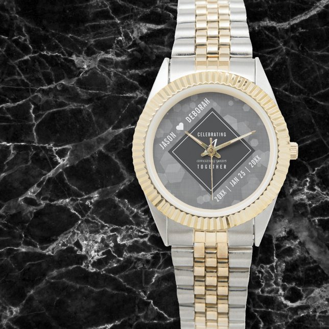 Relógio 4.ª Celebração do Aniversário do Casamento Linen (Criador carregado)