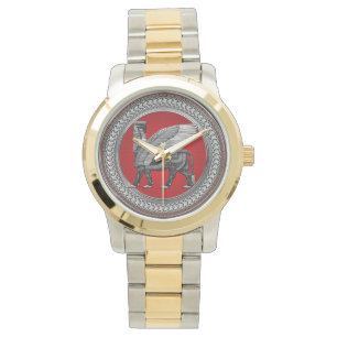 Relógio [500] Touro Assírio: Prata e Lamaçu Negro