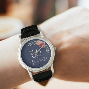 Relógio 60 então que Rosas de Watercolor Floral 60º Aniv