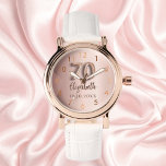 Relógio 70 Birthday rosa gold name<br><div class="desc">Um presente de 70. Uma cor de fundo rosa dourada. Adicionar um nome, data</div>