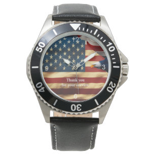 Relógio A Águia Americana Colorida com o Flag Watch