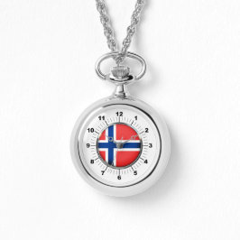 Relógio A bandeira da Noruega, Wornound Silver Watch