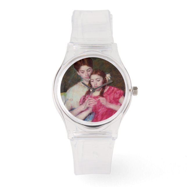 Relógio A lição de crochê (duas irmãs) (Frente)