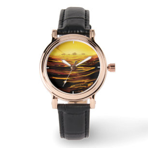 Relógio A maior lua de Poster-Saturno do espaço retrô, Tit