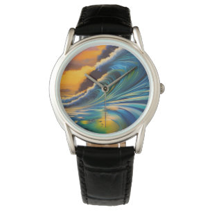 Relógio A onda no nascer do sol