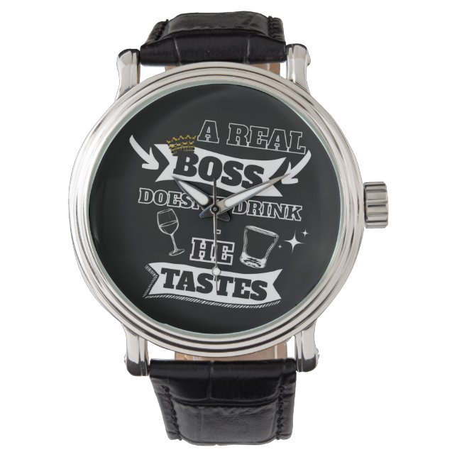 Relógio A Real Boss (For Him) Quote (Frente)