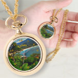 Relógio A Yelapa View 0828 Necklace Watch<br><div class="desc">Pintura "A Yelapa View 0828" Coleção Personalize na página do produto ou clique no botão personalizar para obter mais opções de design. Projetado e criado da minha pintura "A Yelapa View 0828", capturando a vista ao caminhar pelo caminho até a praia na pequena baía de Yelapa do Hotel Casa Bajia...</div>