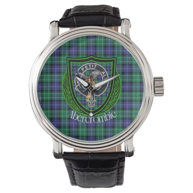 Relógio Abercrombie Scottish Clan Tartan & Crest (Frente)