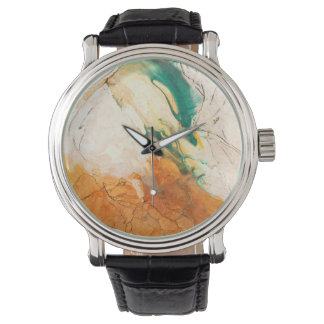 Relógio Abstract Earth Tones Marble Art Watch