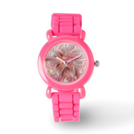 Relógio Abstrato Butterfly Fantasy Fractal Arte Colorida