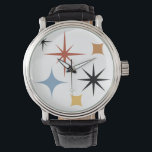 Relógio Abstrato de Estrelas de Retorno de Vintage do meio<br><div class="desc">Meio século Vintage Retro Stars Abstrato art</div>