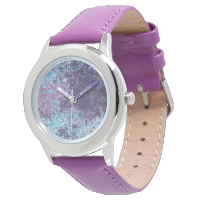 Relógio Abstrato de mármore azul, rosa e roxo (Angular)