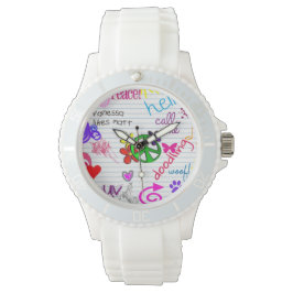 relógio abstrato de rabiscar