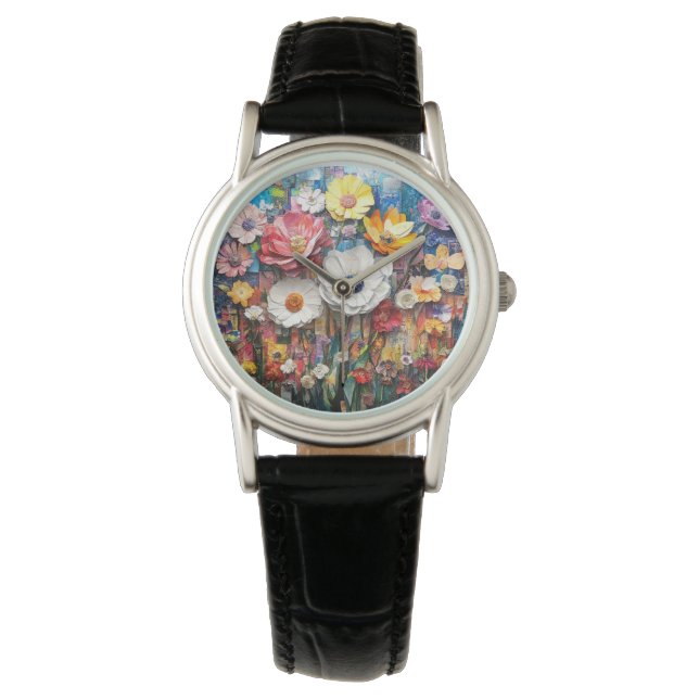 Relógio Abstrato Floral Watch (Frente)
