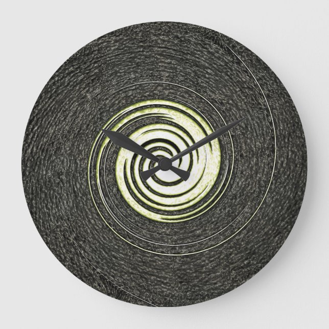 relógio abstrato preto e dourado na parede (Frente)