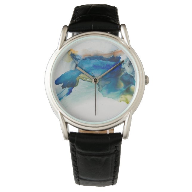 Relógio Abstrato Terrain - Azul (Frente)