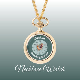 Relógio Adicionar nome verde introvertido floral