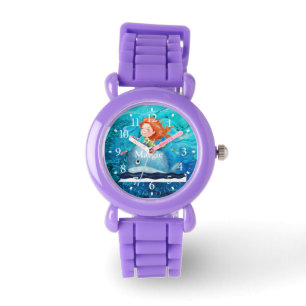 Relógio Adoráveis Oceanos Criam Sereia E Baleia