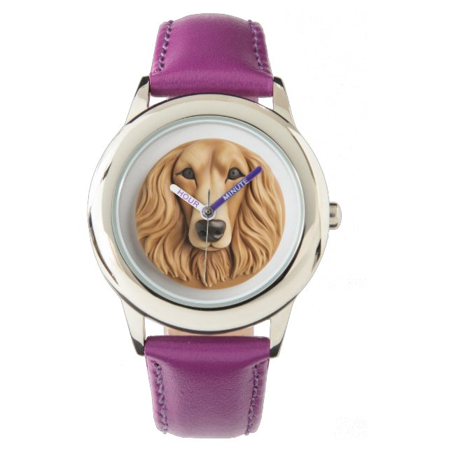 Relógio Afghan Hound Inspirado em 3D (Frente)